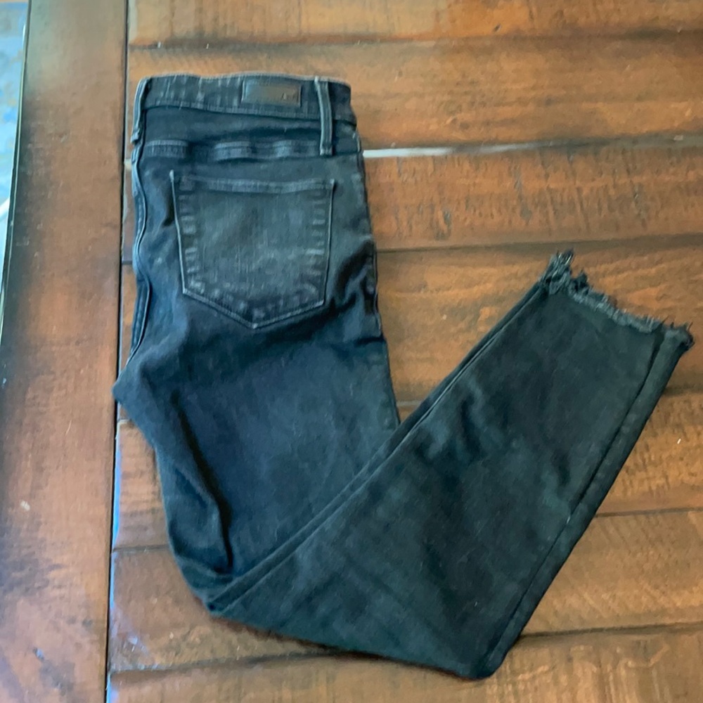 A&F Simone high rise ankle black denim